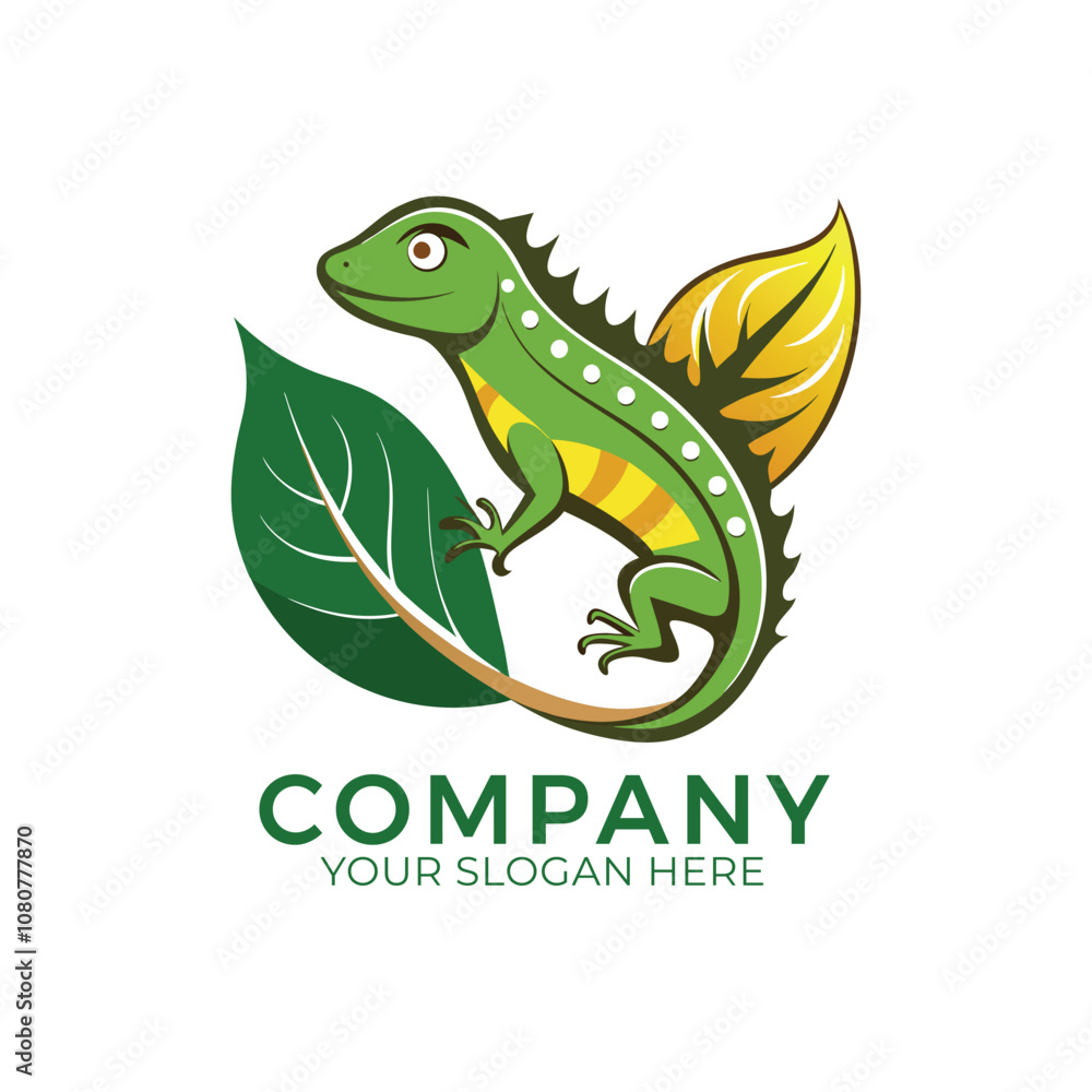Lizard Leaf Logo Vector illustration Lizard Leaf Logo Vector illustration