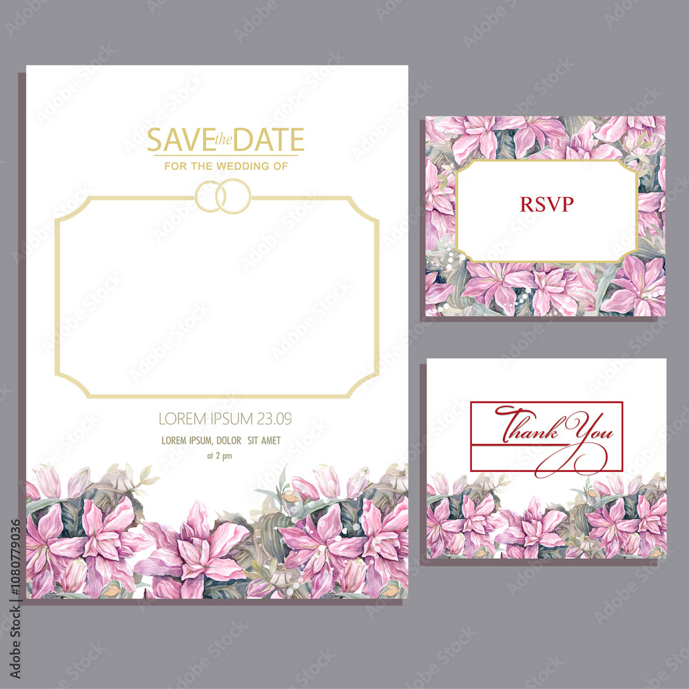 save the day for the wedding of card with lily flower save the day for the wedding of card with lily flower