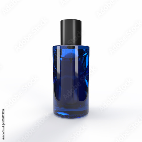 Blue Bottle isolated. 3d Rendering