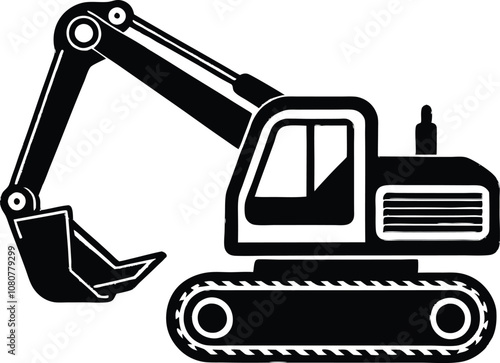 Excavator vector silhouette. Construction excavator vector, Excavator logo, icon