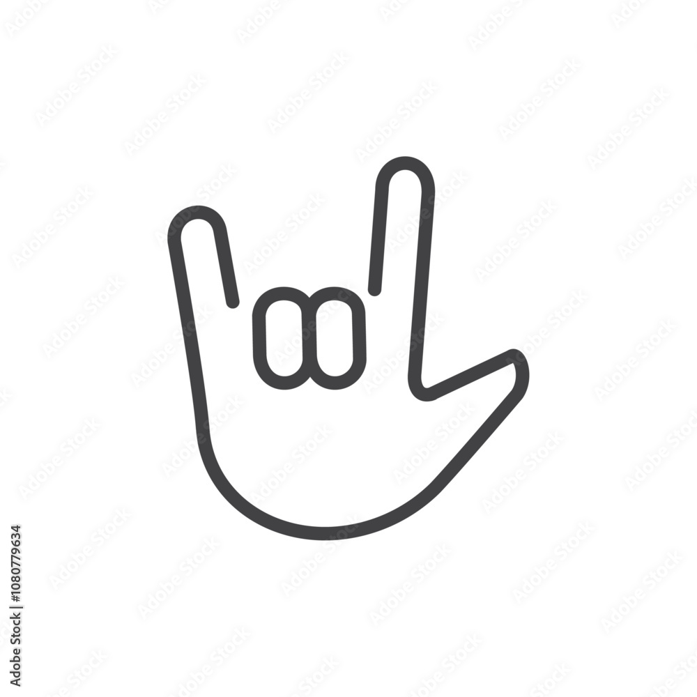 Love you gesture icon Logo symbol outline set Love you gesture icon Logo symbol outline set
