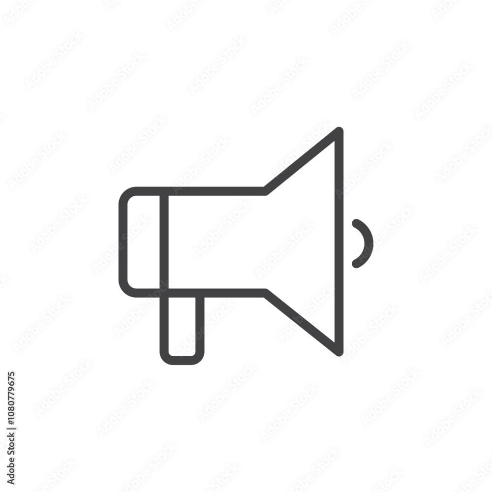 Megaphone icon Logo symbol outline set Megaphone icon Logo symbol outline set