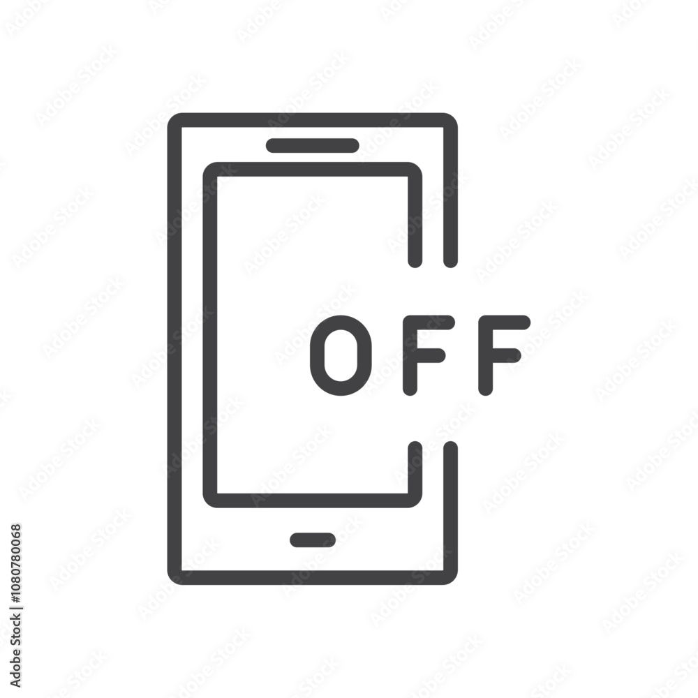 Mobile off icon Logo symbol outline set Mobile off icon Logo symbol outline set