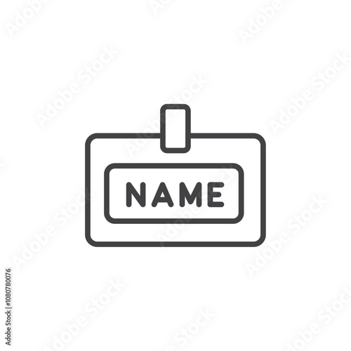 Name badge icon Logo symbol outline set