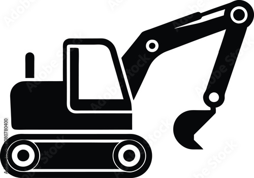 Excavator vector silhouette. Construction excavator vector, Excavator logo, icon