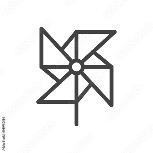 Pinwheel icon Logo symbol outline set
