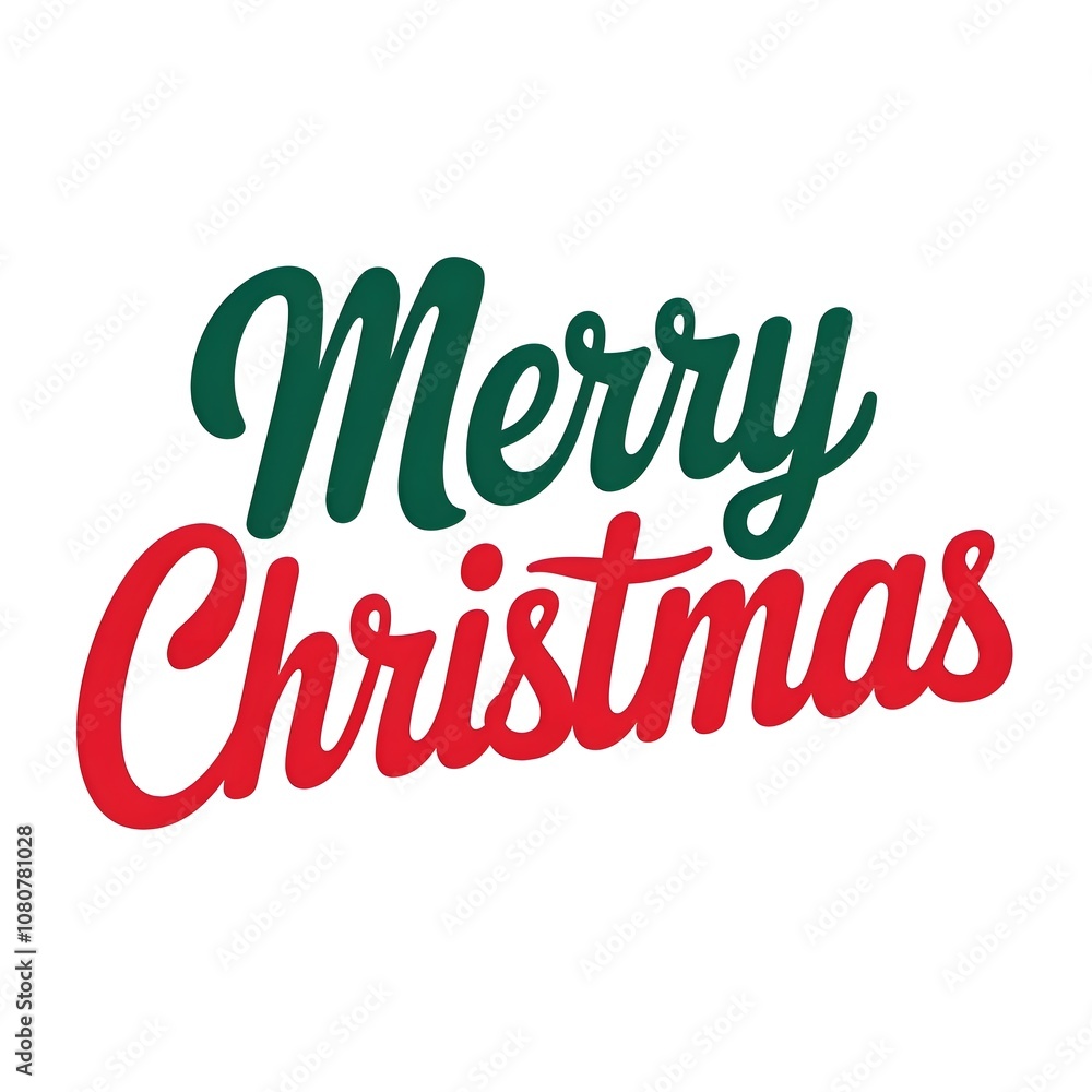 Merry Christmas text typography style on a white background. Merry Christmas text typography style on a white background.