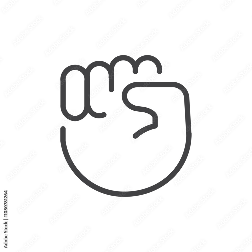 Raised fist icon Logo symbol outline set Raised fist icon Logo symbol outline set