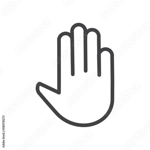 Raised hand icon Logo symbol outline set