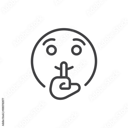 Shushing face Logo symbol outline set