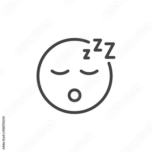 Sleeping face icon Logo symbol outline set