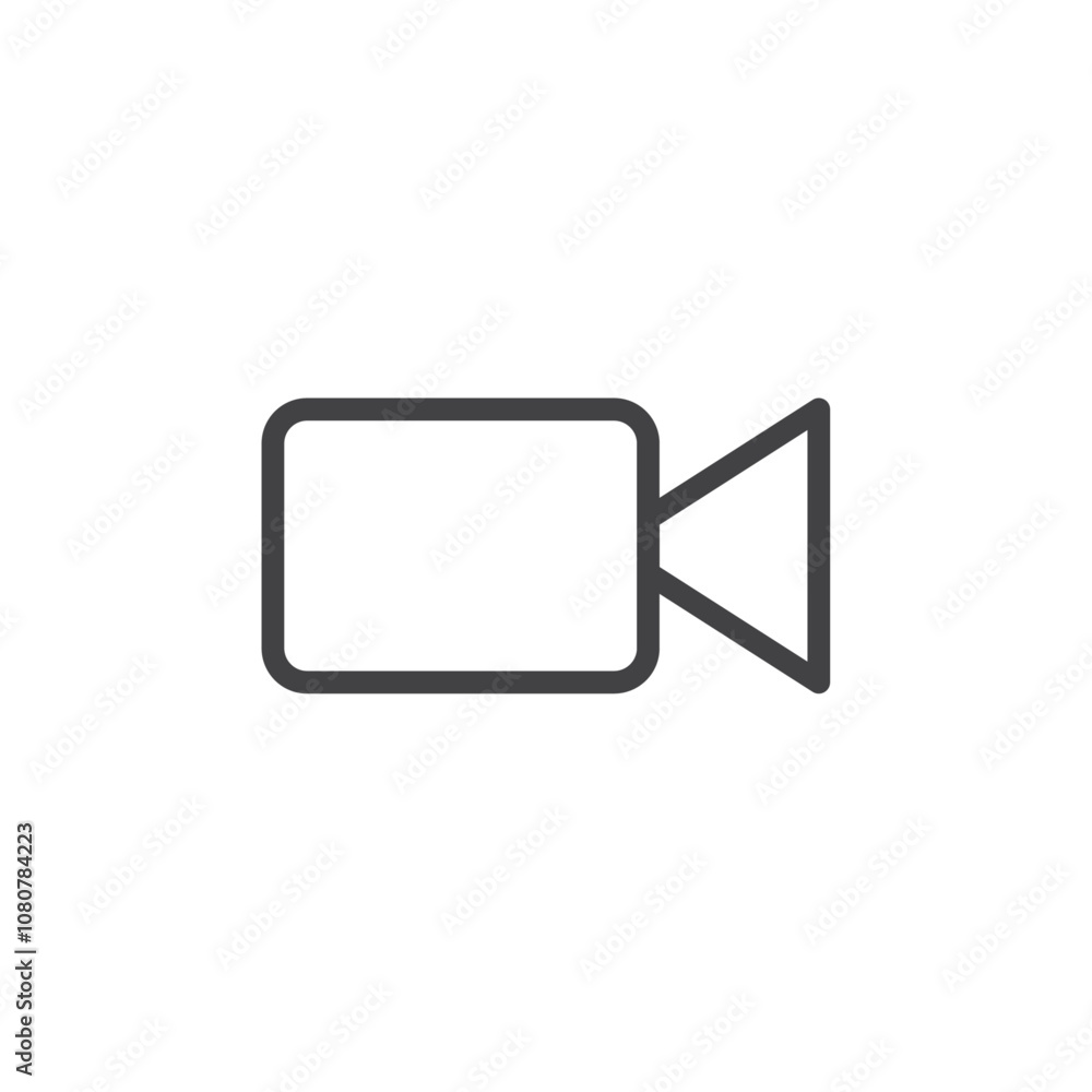 Video icon Logo symbol outline set
