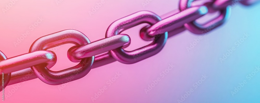 Metal Chain Links With Gradient Background. Metal Chain Links With Gradient Background.