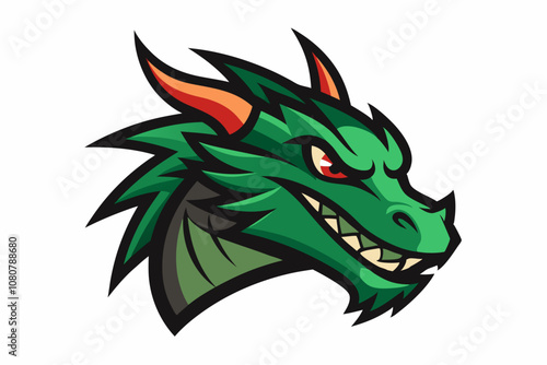 Wallpaper Mural Dragon Head Mascot Logo Vector Illustration with White Background Torontodigital.ca