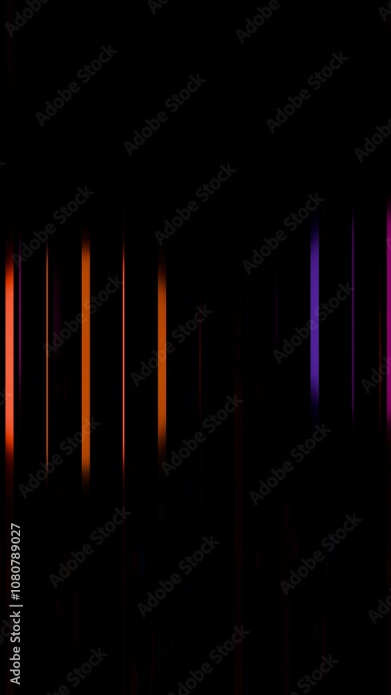 Abstract Vertical Light Bars in Darkness with Vibrant Purple and Orange Tones Abstract Vertical Light Bars in Darkness with Vibrant Purple and Orange Tones