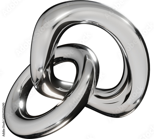 Картината върху платно 3D Chrome abstract organic shape futuristic y2k freeform element on Transparency