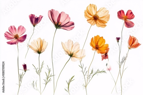 Wallpaper Mural Delicate Cosmos Flowers: A Pastel Floral Still Life Photography Torontodigital.ca