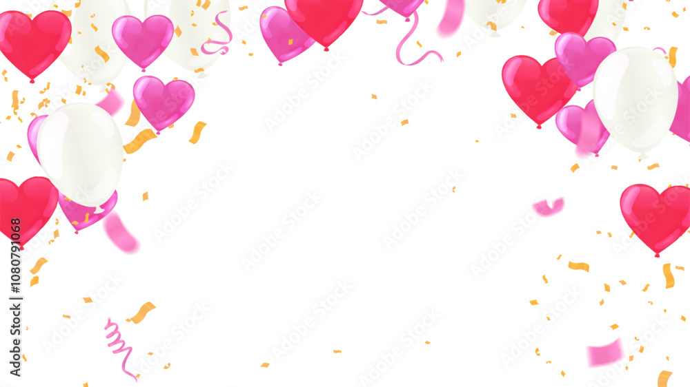 Φωτογραφία Heart colorful balloons Vector Illustration of Happy Valentines Day and Birthday