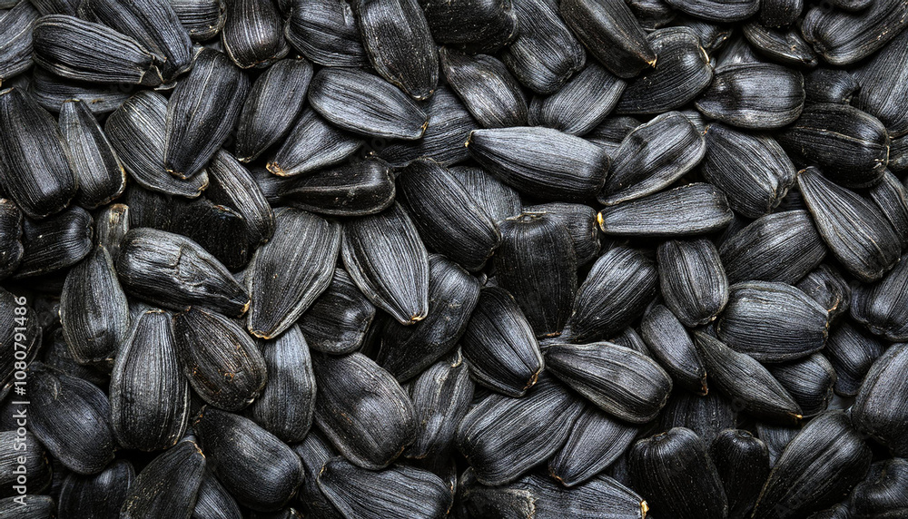 Black Oil Sunflower Seeds Fill the Frame Black Oil Sunflower Seeds Fill the Frame