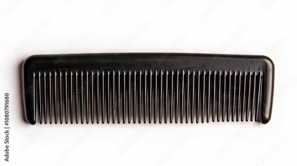 Black plastic comb isolated on white background. Black plastic comb isolated on white background.