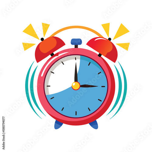 Panic Alarm Clock Vector Illustration