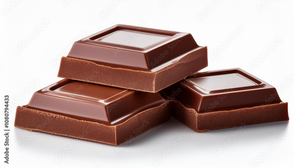 Three Milk Chocolate Squares Stacked High Three Milk Chocolate Squares Stacked High