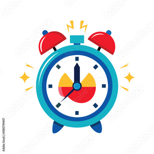 Panic Alarm Clock Vector Illustration