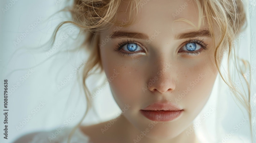 Beautiful Young Woman Portrait for Fashion and Beauty Concepts Generative AI