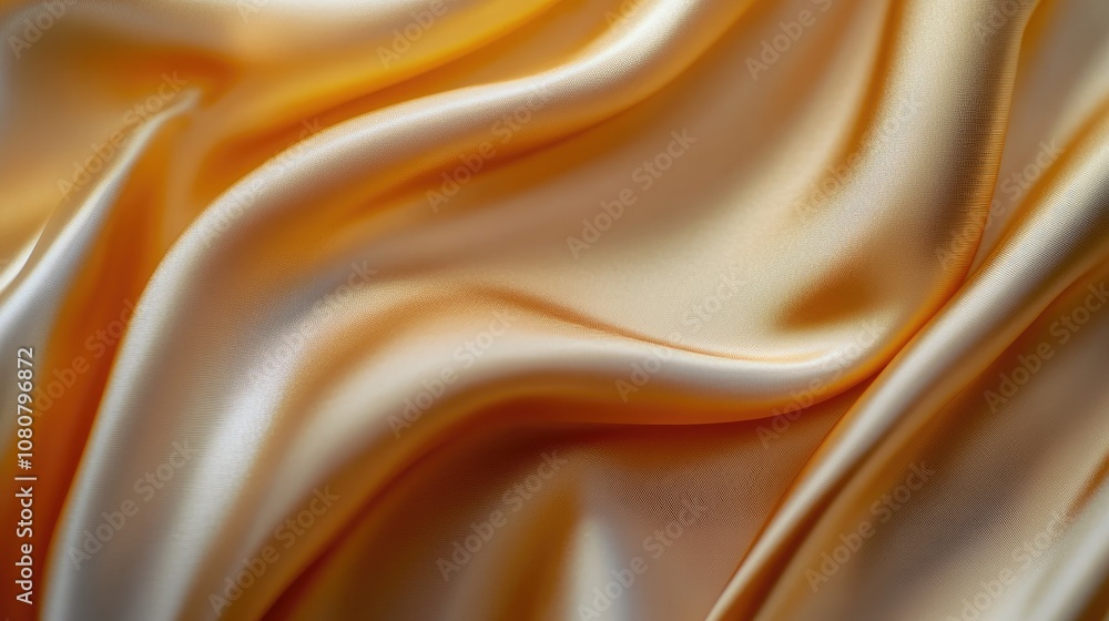 Fototapeta premium Gradient transition from light brown to golden yellow on silky satin fabric