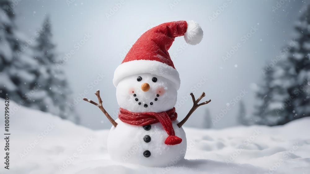 Joyful Snowman on a Winter Day Joyful Snowman on a Winter Day