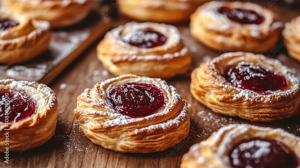 Freshly baked jam-filled pastries Freshly baked jam-filled pastries