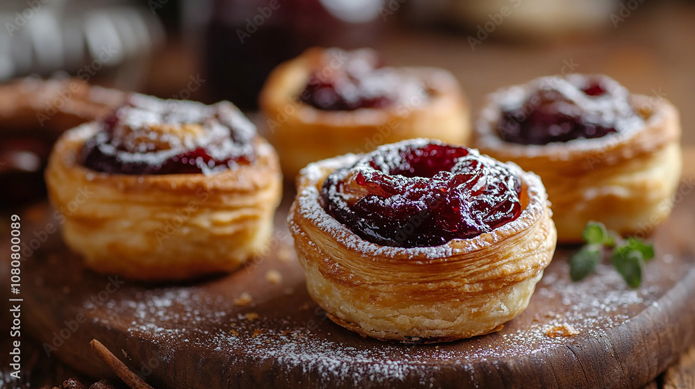 Freshly baked jam-filled pastries Freshly baked jam-filled pastries