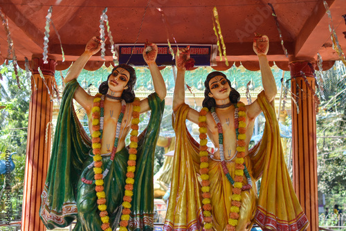 Sri Chaitanya statue at Gupta Vrindavan in Puri, Odisha, India. Gupta Vrindavan in Puri, Odisha. Sri Goura Bihar Ashrama. Interesting place of Puri.