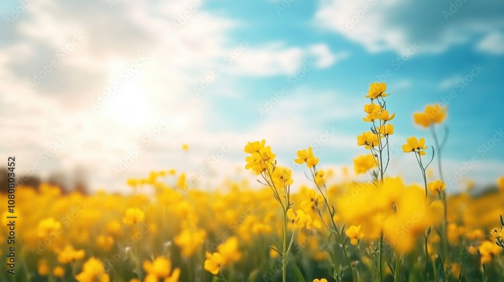 Bright Yellow Canola Field Under Dramatic Sky Bright Yellow Canola Field Under Dramatic Sky