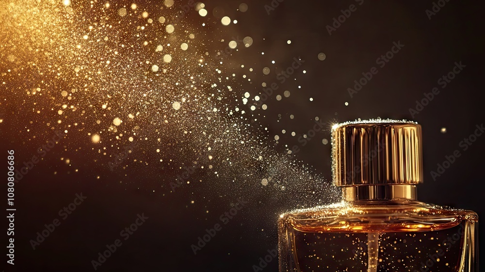 Close-up of luxury perfume mist forming a delicate cloud, with light shining through fine droplets Close-up of luxury perfume mist forming a delicate cloud, with light shining through fine droplets