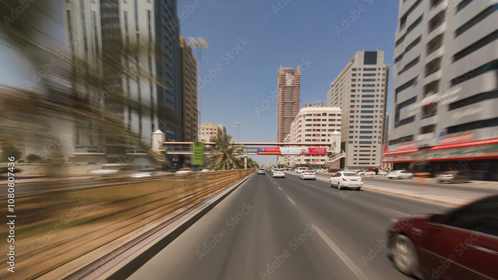 Φωτογραφία Drive on the streets of Ajman timelapse hyperlapse