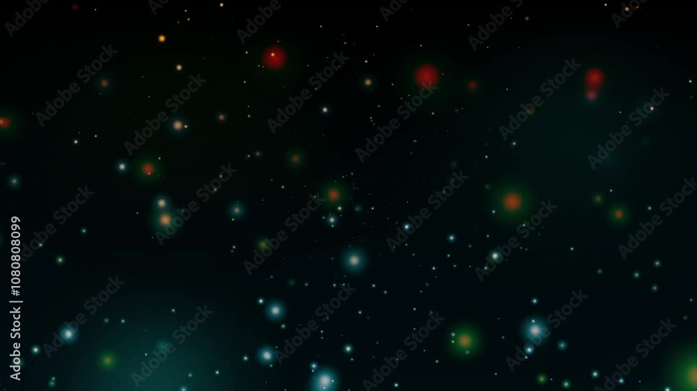 Motion graphic of floating colorful particles bokeh effect. Motion graphic of floating colorful particles bokeh effect.