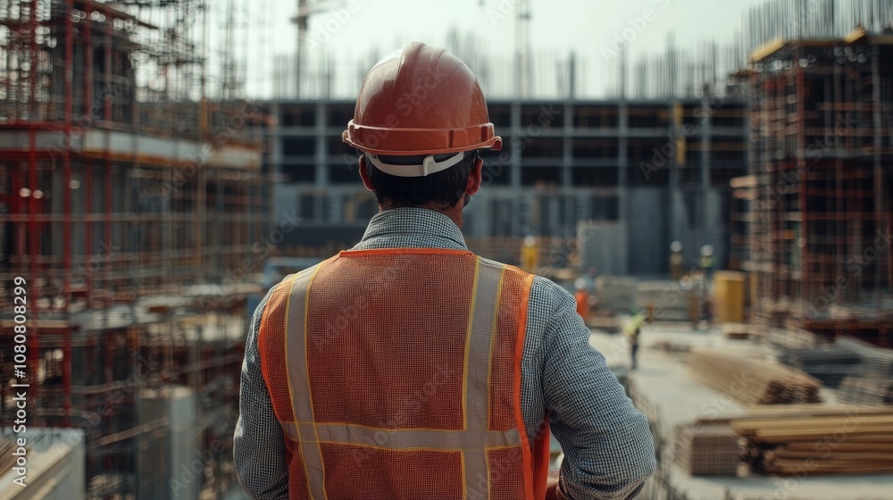 An engineer wearing a hard hat conducts an inspection at a construction site emphasizing the importance of planning and safety An engineer wearing a hard hat conducts an inspection at a construction site emphasizing the importance of planning and safety