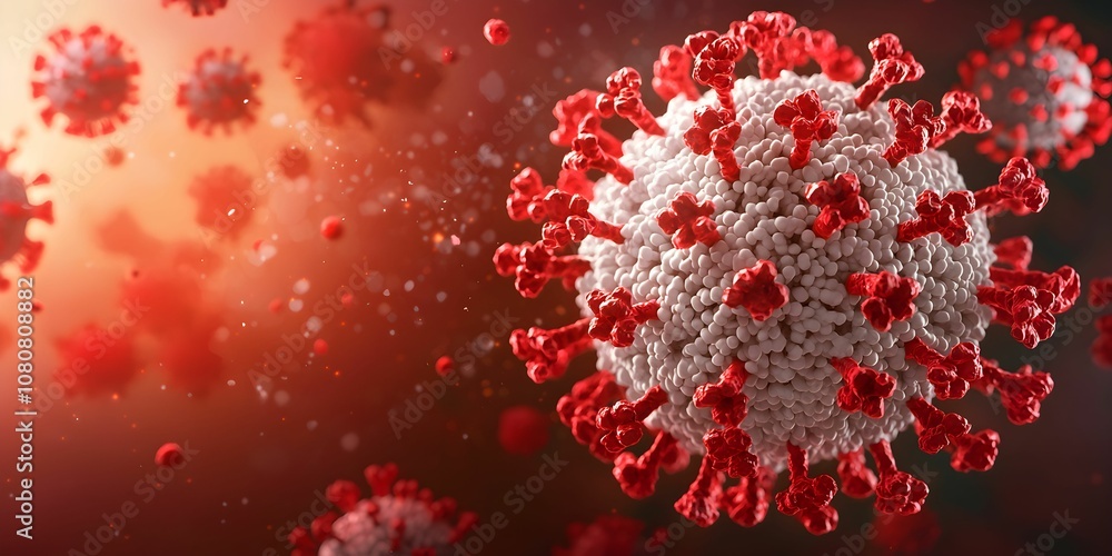 A 3D rendering of the coronavirus, showcasing its distinctive spike proteins against a blurred, colorful background. A 3D rendering of the coronavirus, showcasing its distinctive spike proteins against a blurred, colorful background.
