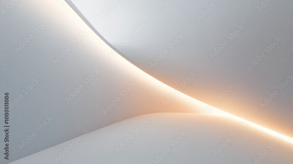 Abstract curved lines with soft lighting on a smooth surface. Abstract curved lines with soft lighting on a smooth surface.