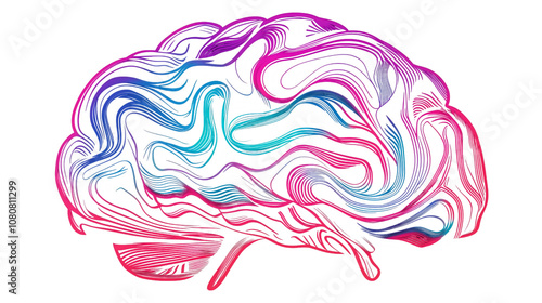 World epilepsy day. A brain Isolated on Transparent PNG. Epilepsy Awareness art.