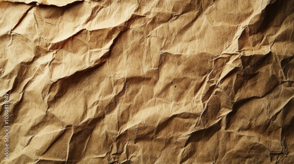 Crumpled brown paper texture aged paper surface ideal for background use Crumpled brown paper texture aged paper surface ideal for background use