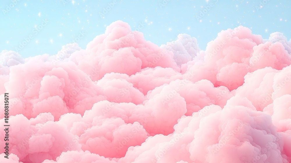 Dreamy sky filled with soft pink clouds and shimmering stars, vibrant cotton candy hues create a magical landscape, inviting imagination and wonder. Dreamy sky filled with soft pink clouds and shimmering stars, vibrant cotton candy hues create a magical landscape, inviting imagination and wonder.