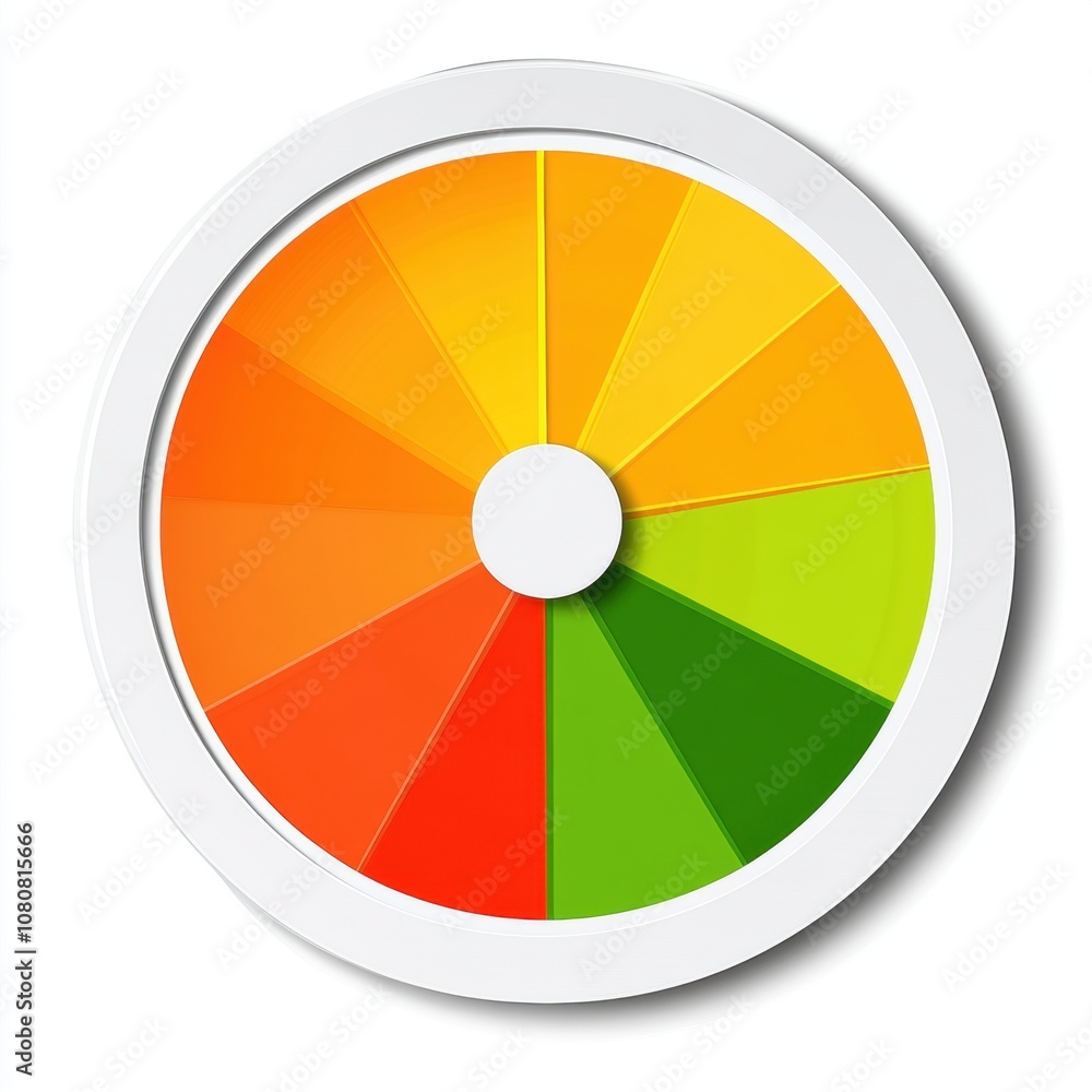 Obraz premium Color wheel with vibrant segments on a white isolated background.