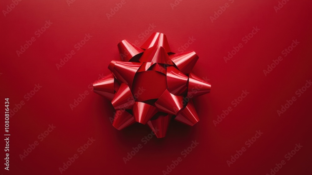 Vibrant Red Gift Bow on a Rich Red Background Perfect for Holiday Decor and Seasonal Celebrations, Ideal for Wrapping Presents and Creating a Festive Atmosphere Vibrant Red Gift Bow on a Rich Red Background Perfect for Holiday Decor and Seasonal Celebrations, Ideal for Wrapping Presents and Creating a Festive Atmosphere