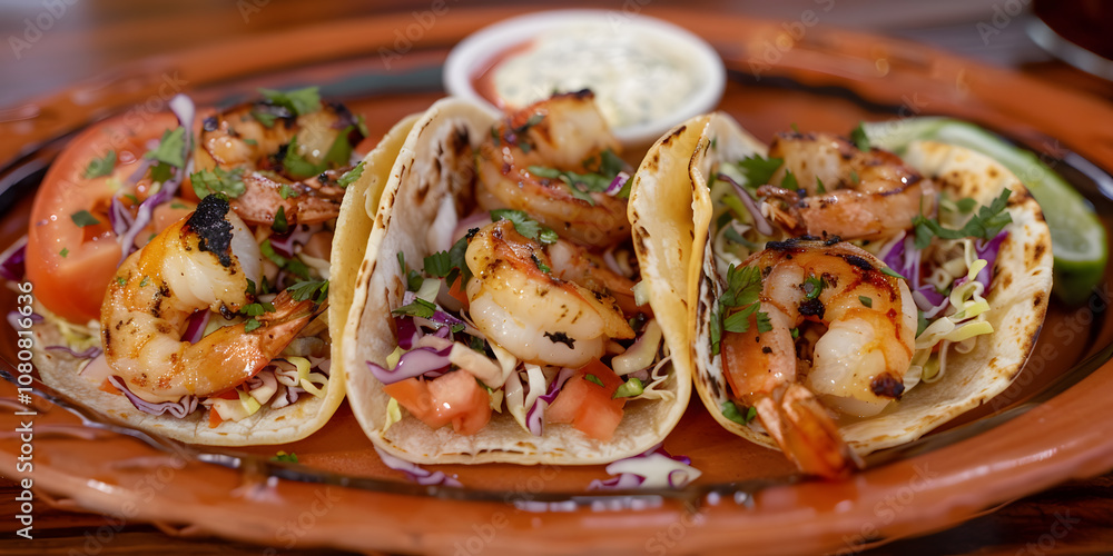 Seaside Shrimp Tacos with grilled shrimp, cabbage slaw, and chipotle sauce Seaside Shrimp Tacos with grilled shrimp, cabbage slaw, and chipotle sauce