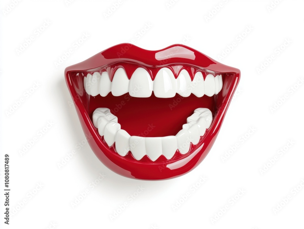 Vibrant smiling mouth with white teeth on a white isolated background. Vibrant smiling mouth with white teeth on a white isolated background.