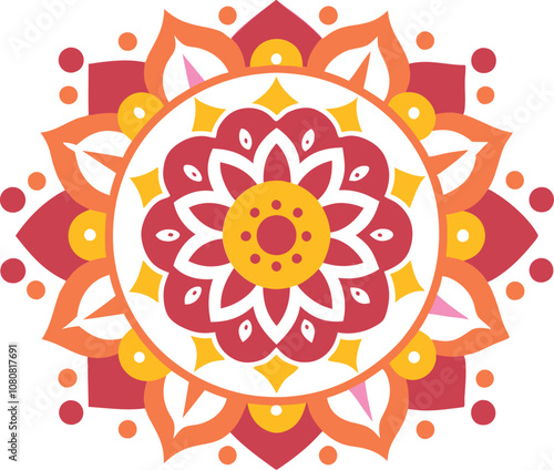 Indian traditional mandala art design line art vector  photo