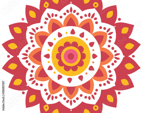 Indian traditional mandala art design line art vector  photo