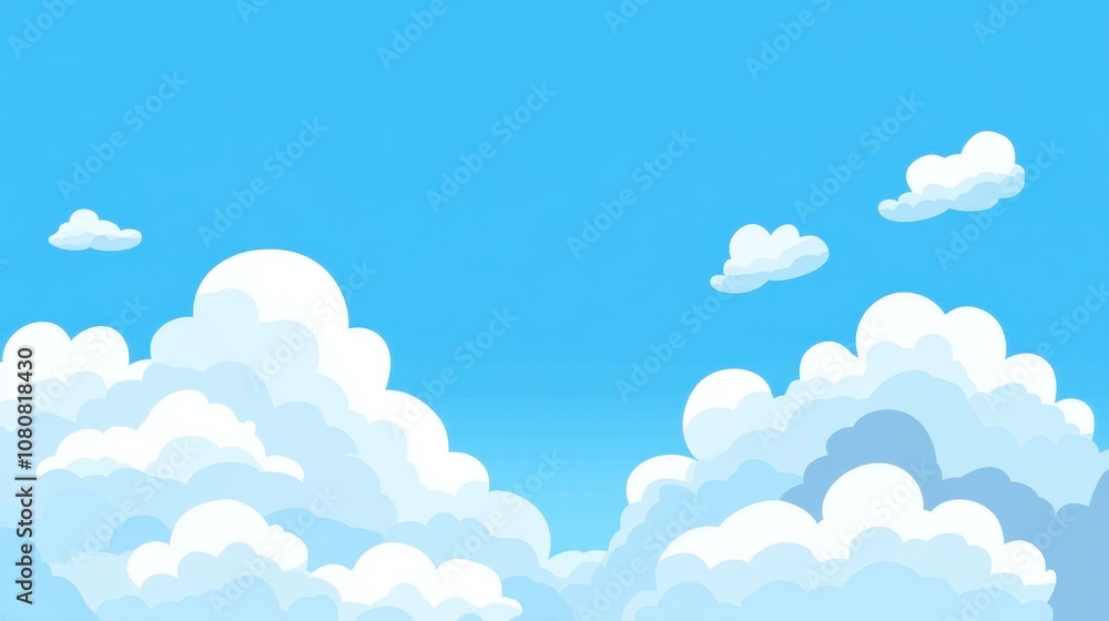 Vibrant Blue Sky with Fluffy White Clouds Creating a Serene and Tranquil Atmosphere Ideal for Background or Nature Themes in Various Projects Vibrant Blue Sky with Fluffy White Clouds Creating a Serene and Tranquil Atmosphere Ideal for Background or Nature Themes in Various Projects